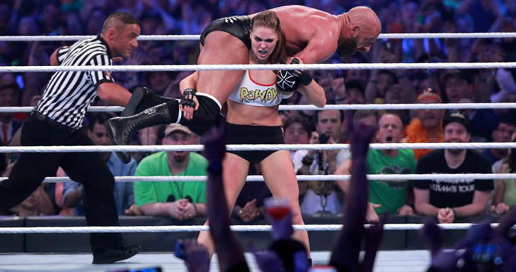 Ronda Rousey en Wrestlemani 34 WWE
