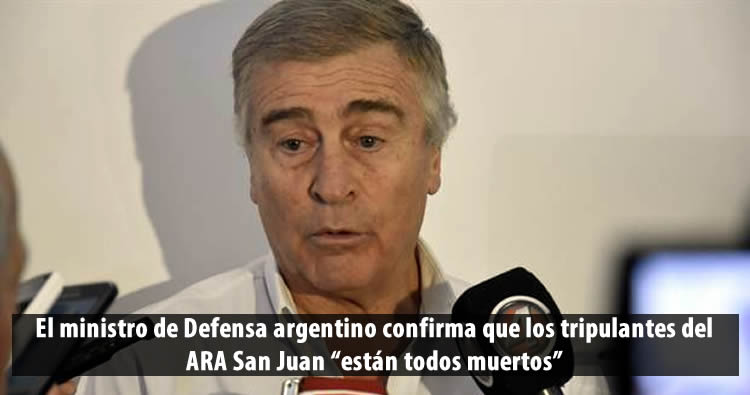 Confirman que los tripulantes del Submarino  ARA San Juan «están todos muertos»