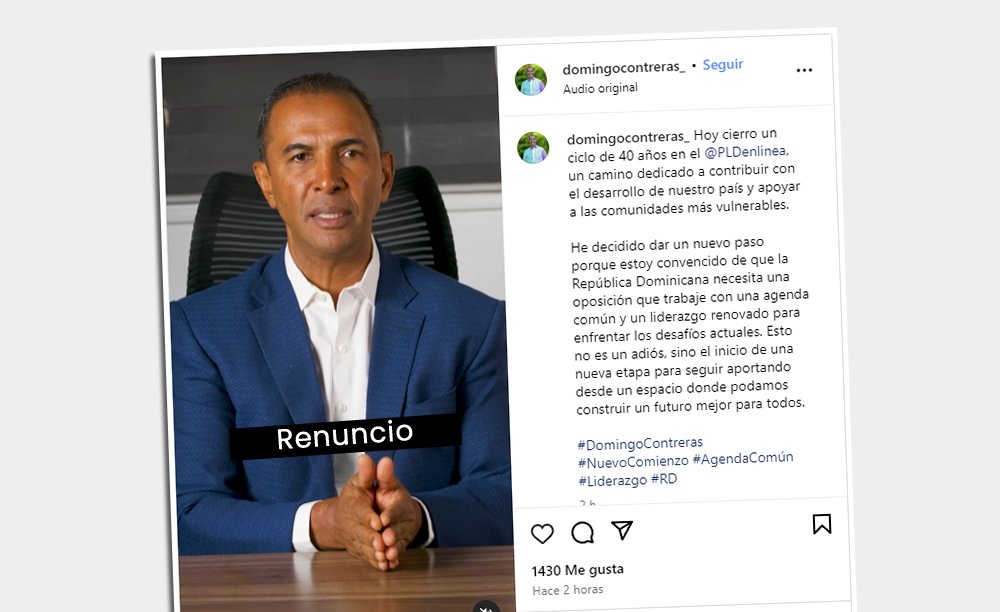 Domingo Contreras renuncia del pld