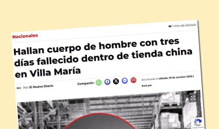 Hallan cuerpo de hombre con tres días fallecido dentro de tienda china en Villa María