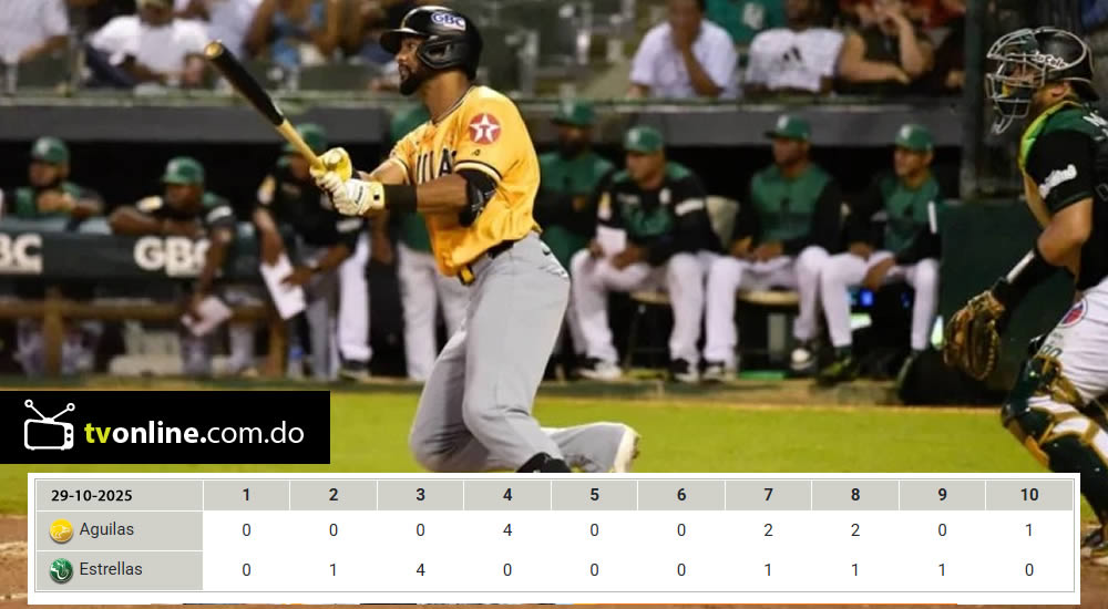 Emmanuel Rodríguez impulsa triunfo en extrainning y Águilas Cibaeñas vencen 9-8 a Estrellas Orientales